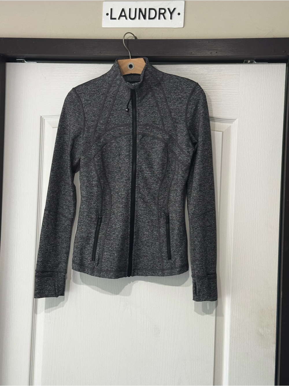 lululemon athletica Heather Charcoal Zip-Up Bomber Jacket